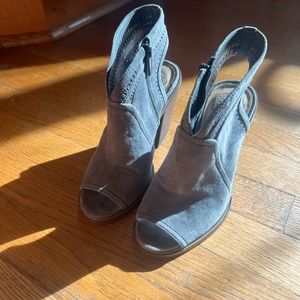 Gray suede heels worn twice very comfortable in perfect condition!!